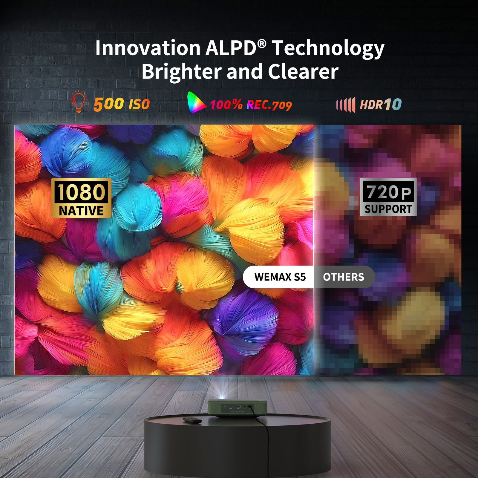 WEMAX S5 Smart Laser Projector — Netflix Licensed, Portable 1080P HDR10 Home Theater