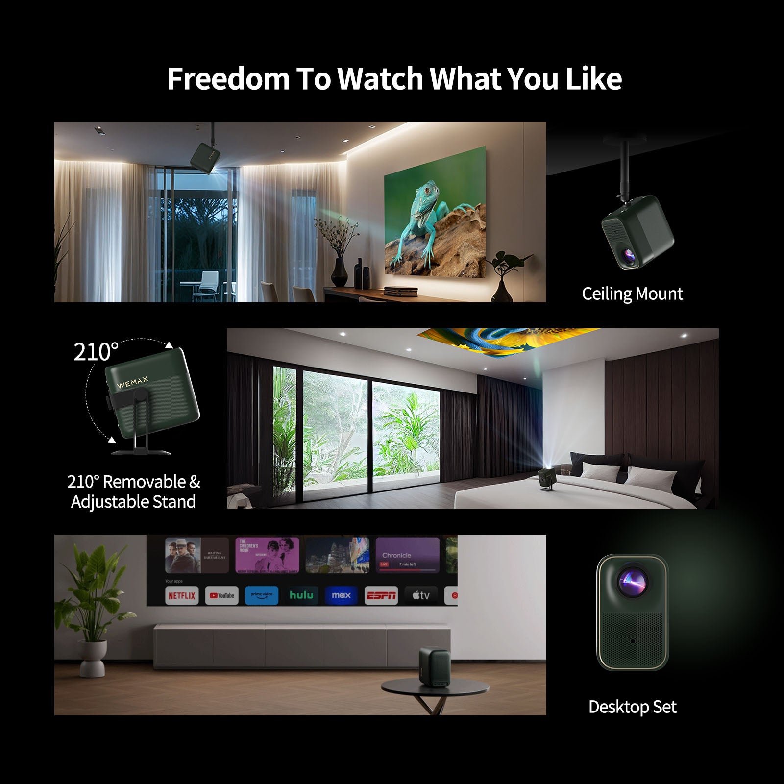 WEMAX VP02 Google TV Projector with Licensed Netflix