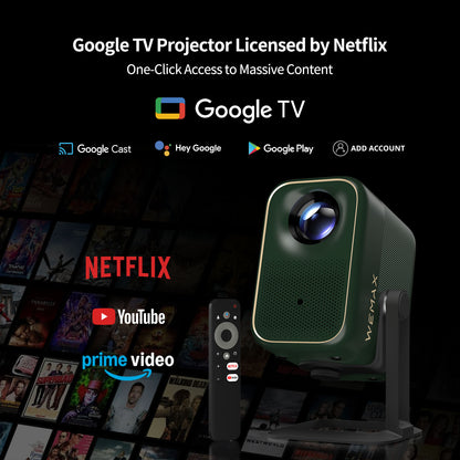 WEMAX VP02 Google TV Projector with Licensed Netflix