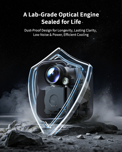 WEMAX VP03 Google TV Smart Projector with Licensed Netflix, FHD 1080P, 4K Supported Projector with WIFI and Bluetooth, Portable Outdoor Movie Projector, Dolby Audio, Bedroom Home Theater, Dual Speakers