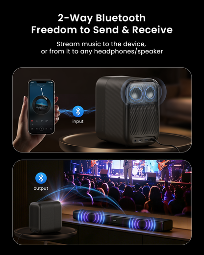 WEMAX VP04 Smart Google TV Projector with Licensed Netflix, 4K Decoding, 500 ISO Lumens, Outdoor Movie Projector with WiFi and Bluetooth, FHD 1080P Projector for Home Theater with 10W Dolby Audio Speaker