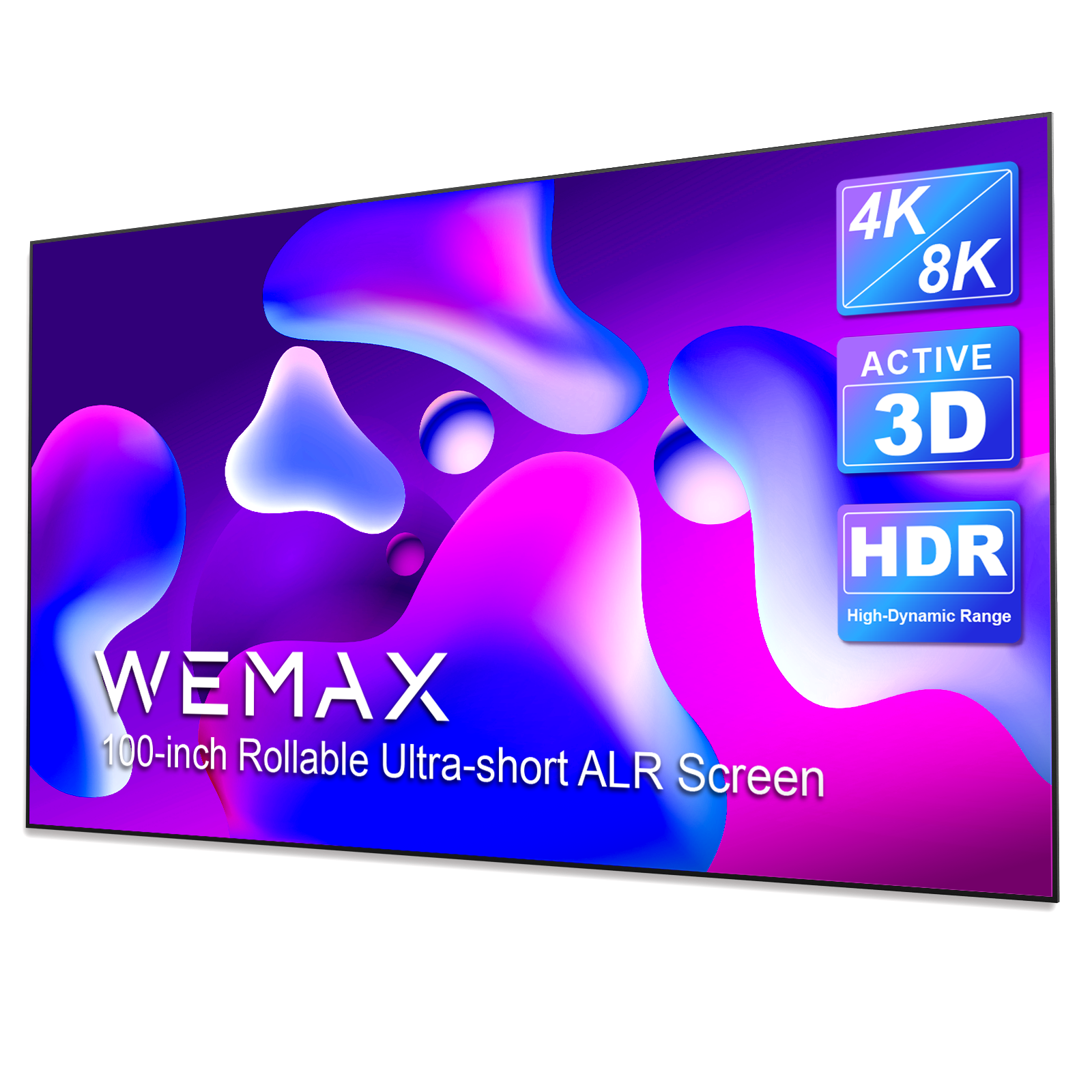 Wemax 100-inch Rollable Ultra Short Throw CLR Fixed Frame Screen